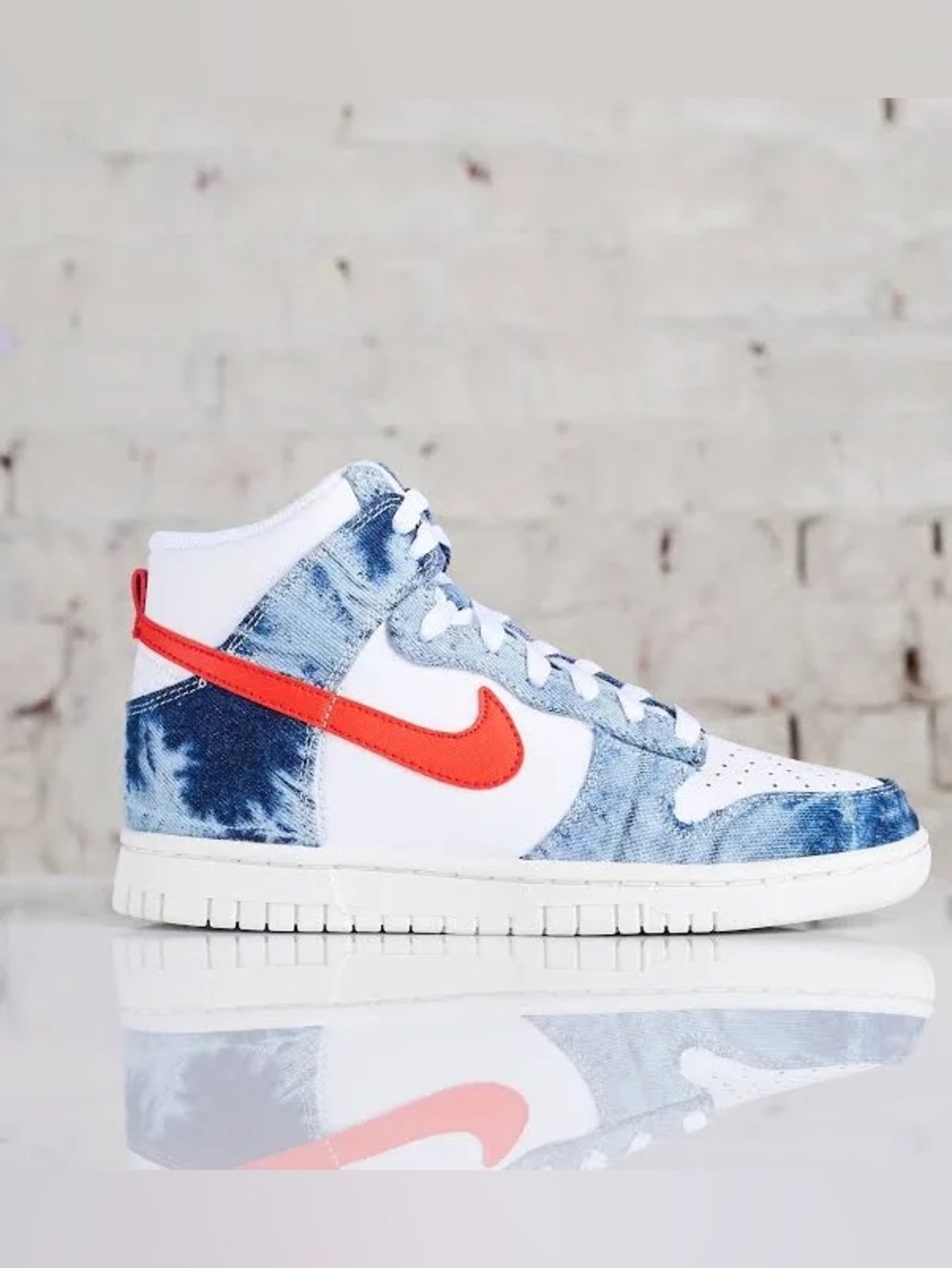NIKE Dunk High Washed Denim Sneakers